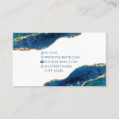 Elegant Agate galaxy BLUE Goldbuchhalter Business Visitenkarte (Rückseite)