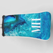 Elegant Agate Golfer Initial Monogram Golf Headcover (Vorderseite)