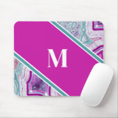 Elegant Agate Initial Monogram Mousepad (Mit Mouse)