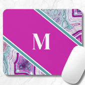 Elegant Agate Initial Monogram Mousepad