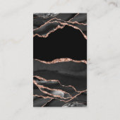 Elegant Agate Rose Gold Black Wedding Website Begleitkarte (Rückseite)