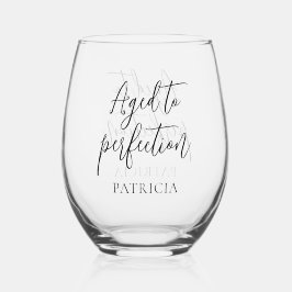 Elegant Aged to Perfection 60th Birthday Party Weinglas Ohne Stiel