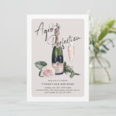 Elegant Aged to Perfection Girly Adult Geburtstag Einladung (Stehend Vorderseite)
