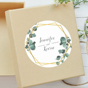 Elegant Airy Greenery Eucalyptus Wedding Runder Aufkleber