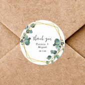 Elegant Airy Greenery Eucalyptus Wedding Vielen Da Runder Aufkleber