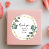 Elegant Airy Greenery Eucalyptus Wedding Vielen Da Runder Aufkleber