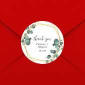 Elegant Airy Greenery Eucalyptus Wedding Vielen Da Runder Aufkleber