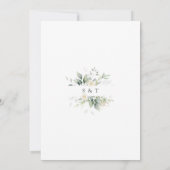 Elegant Airy Greenery White Blume GoldWedding Einladung (Rückseite)