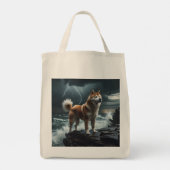 Elegant Akita Lebensmittelgeschäft Tasche (Rückseite)
