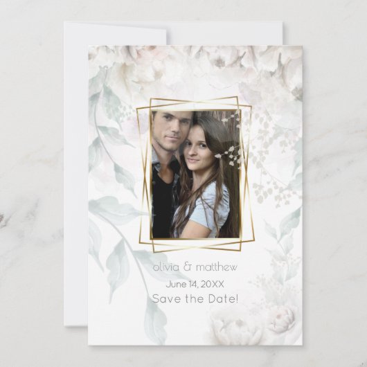 Elegant Alabaster White Peonies Einladung (Vorderseite)