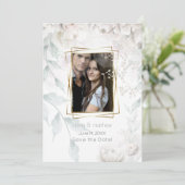 Elegant Alabaster White Peonies Einladung (Stehend Vorderseite)