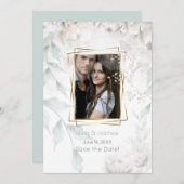 Elegant Alabaster White Peonies Einladung (Vorne/Hinten)