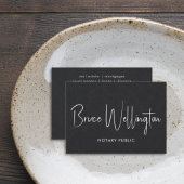 Elegant All Black Signature Script Notary Attorney Visitenkarte