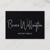 Elegant All Black Signature Script Notary Attorney Visitenkarte (Vorderseite)