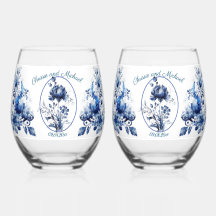Elegant All Blue Chrysanths Wedding