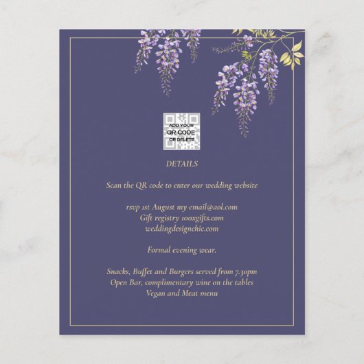 ELEGANT All-In1 Wisteria Dusty Lila Gold Wedding (Rückseite)