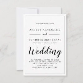 Elegant All in One Black Script Wedding Einladung