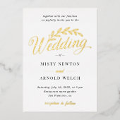 Elegant All in One Gold Foil Hand Schreiben Skript Folieneinladung (Vorderseite)