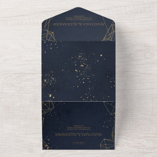 Elegant alles in einer Hochzeit einladen. All In One Einladung (Außenbereich)