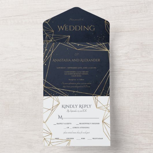 Elegant alles in einer Hochzeit einladen. All In One Einladung (Innen Boden)