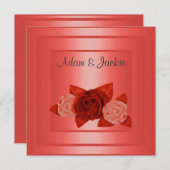 ELEGANT ALLRED ROSE WEDING INVITATION EINLADUNG (Vorne/Hinten)