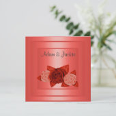 ELEGANT ALLRED ROSE WEDING INVITATION EINLADUNG (Stehend Vorderseite)