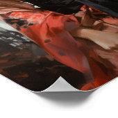 Elegant Allure: Portrait einer japanischen Poste Poster (Ecke)