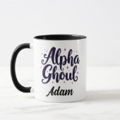 Elegant "Alpha Ghoul" Name Halloween Kalligrafie Tasse (Links)