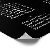 Elegant Alphabetical Wedding Seating Chart Poster (Ecke)