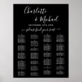 Elegant Alphabetical Wedding Seating Chart Poster (Vorne)