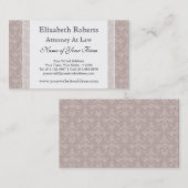 Elegant Alt modische Vintage Taupe Damask Visitenkarte (Vorne/Hinten)