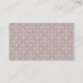 Elegant Alt modische Vintage Taupe Damask Visitenkarte (Rückseite)