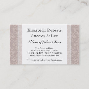 Elegant Alt modische Vintage Taupe Damask Visitenkarte
