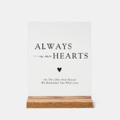 Elegant Always In Our Hearts Wedding Memorial Acrylschild (Vorderseite)