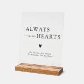 Elegant Always In Our Hearts Wedding Memorial Acrylschild (Winkel)