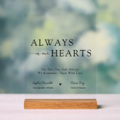Elegant Always In Our Hearts Wedding Memorial  Acrylschild (Neutral)