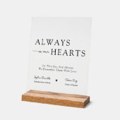 Elegant Always In Our Hearts Wedding Memorial  Acrylschild (Winkel)
