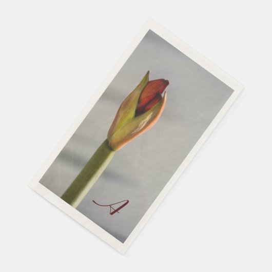 Elegant Amaryllis Bud Minimalistisch Serviette (Ecke)