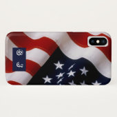 Elegant American Flag iPhone Custom Monogram Case-Mate iPhone Hülle (Rückseite (Horizontal))