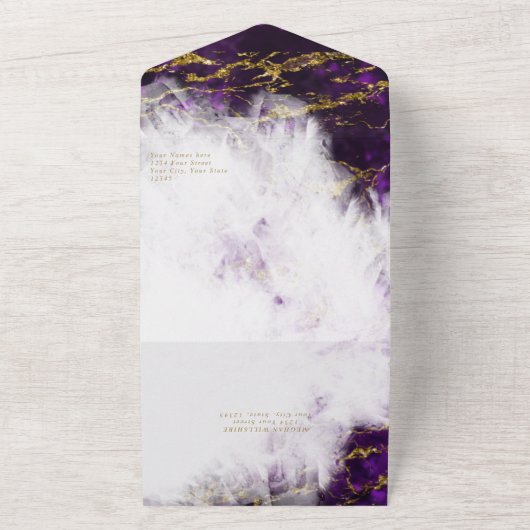 Elegant Amethyst Crystal Geode All In One Einladung (Außenbereich)