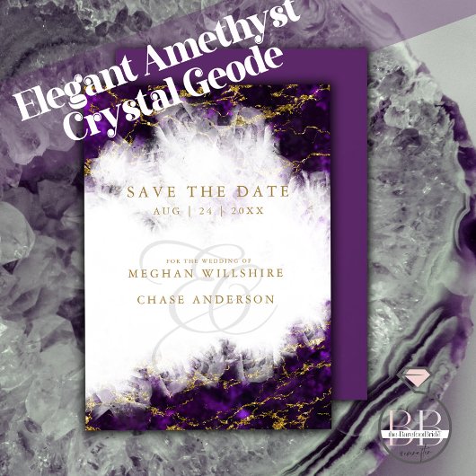 Elegant Amethyst Crystal Geode Einladung