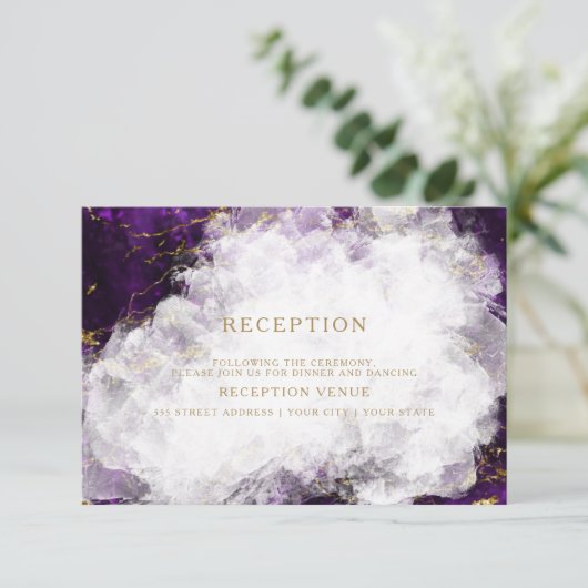 Elegant Amethyst Crystal Geode Einladung (Stehend Vorderseite)