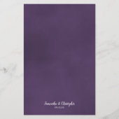 Elegant Amethyst Lila Rose Budget Wedding Menu (Rückseite)