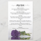 Elegant Amethyst Lila Rose Budget Wedding Menu (Vorderseite)