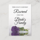 Elegant Amethyst Lila Rose Hochzeit reserviert Platzkarte (Vorderseite)