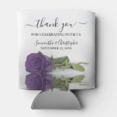 Elegant Amethyst Lila Rose Hochzeit Vielen Dank Dosenkühler (Rückseite)