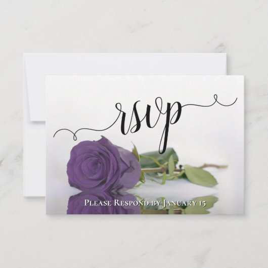 Elegant Amethyst Lila Rose Reflections Wedding RSVP Karte (Vorderseite)