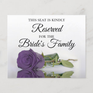Elegant Amethyst Lila Rose Reserviert Platzkarte