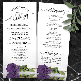 Elegant Amethyst Lila Rose Romantische Hochzeit Programm