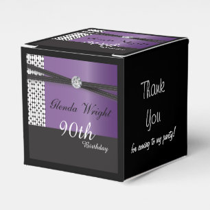 Elegant Amethyst Lila und Black Birthday Geschenkschachtel